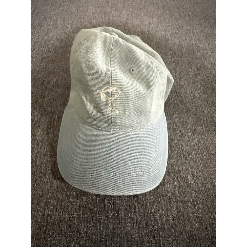 American eagle Snoopy Embroidered Baseball Hat Denim Light Wash One Size